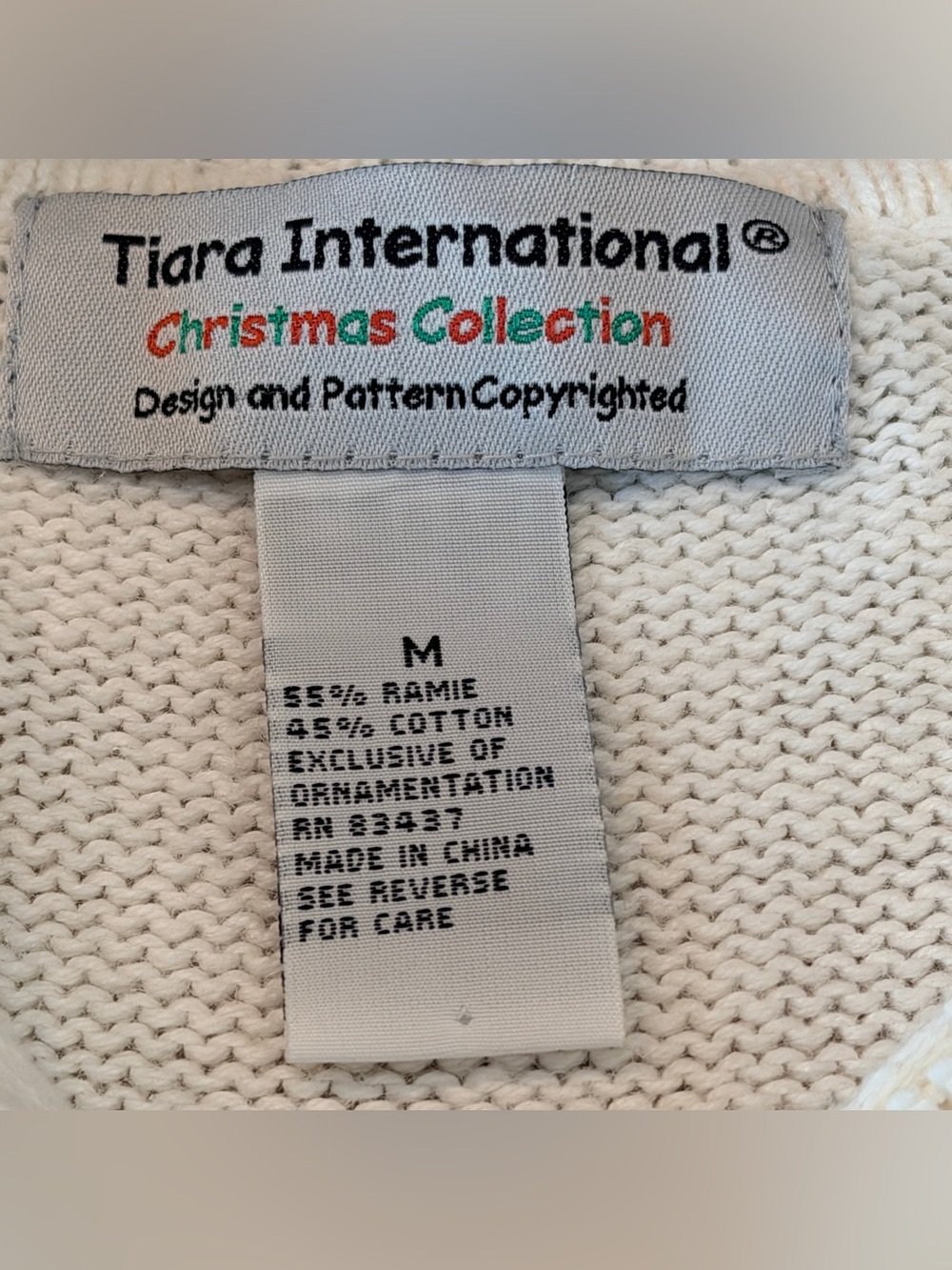 Tiara International Christmas Cardinal Sweater M Beaded Zip Front Pom Pom Vtg - Picture 7 of 11